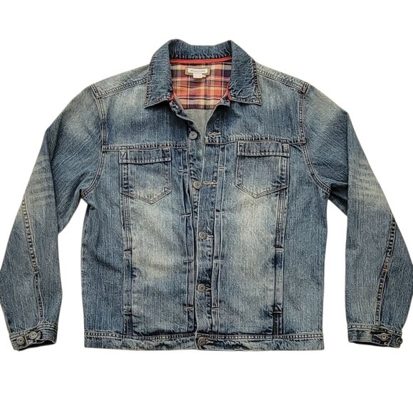 Carbon2Cobalt C2C Men's VTG Burnout Denim Trucker Jacket Size Large - Picture 2 of 14